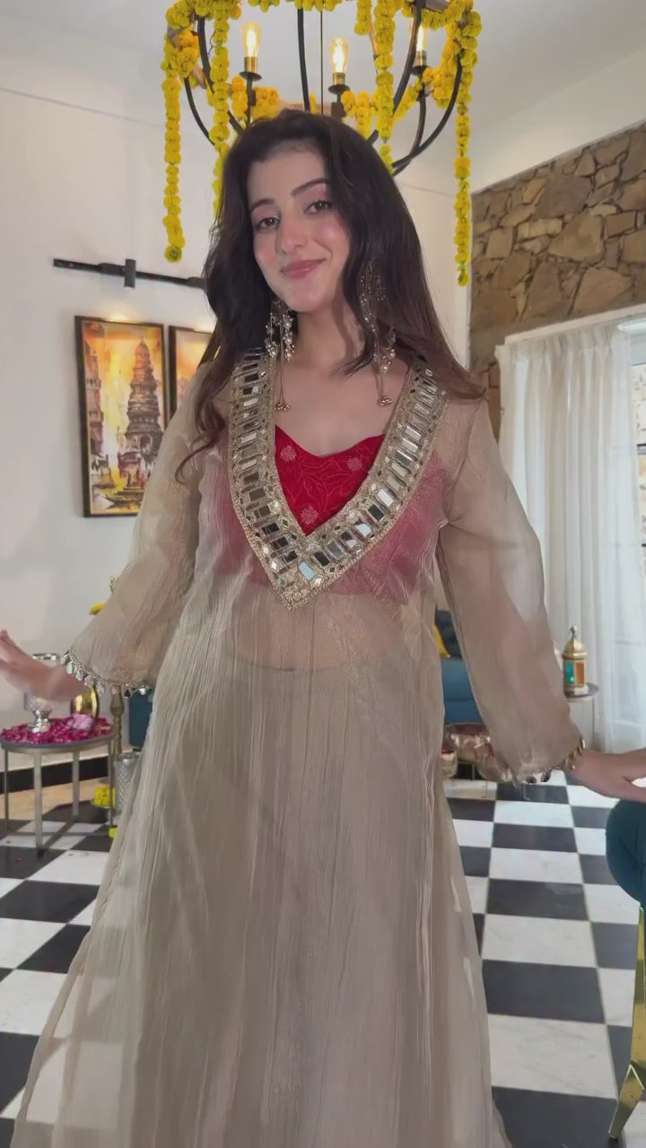 beige salsa silk set

