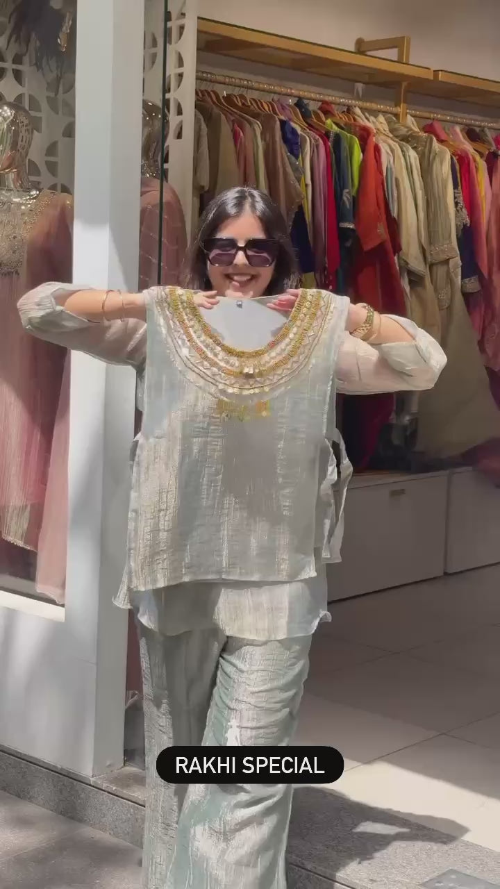 Green Embroidered Kurta
