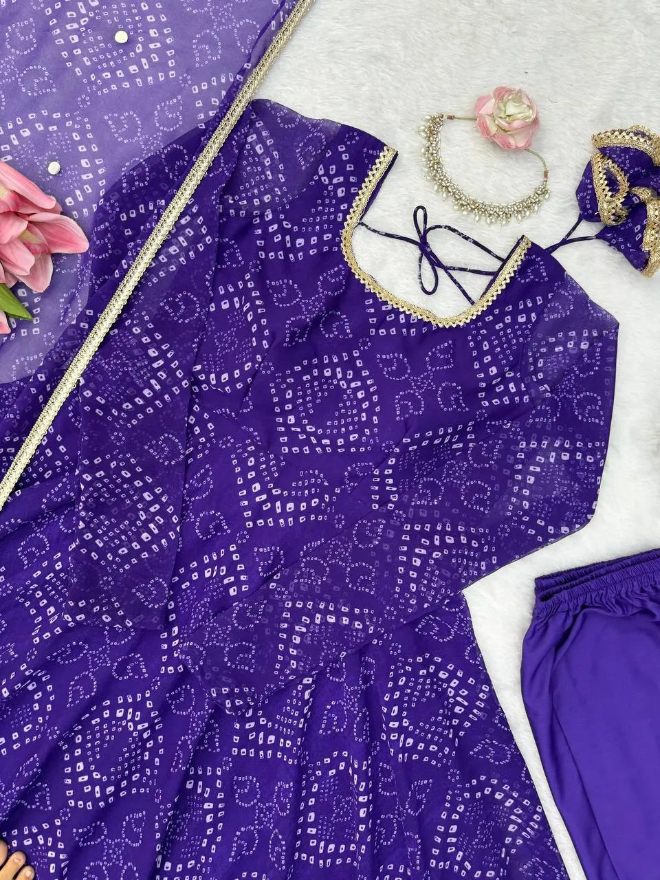 purple anarkali dress