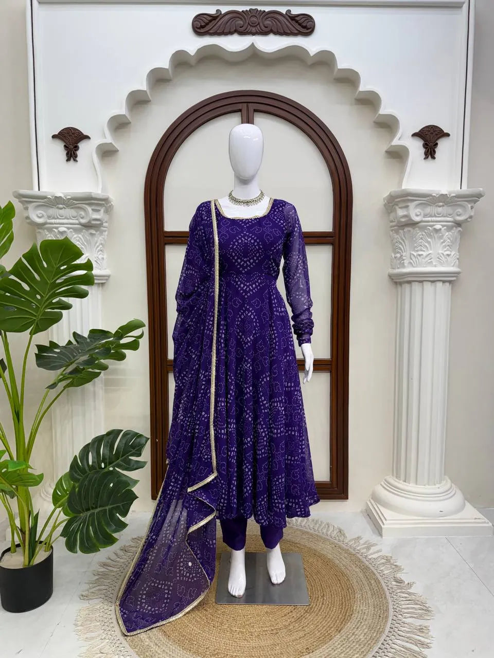 purple flared anarkali
