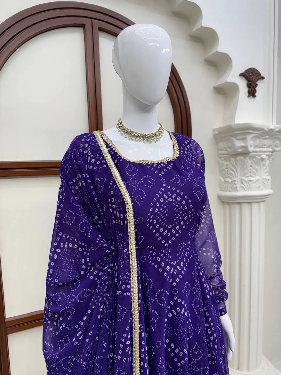 purple mirror dupatta