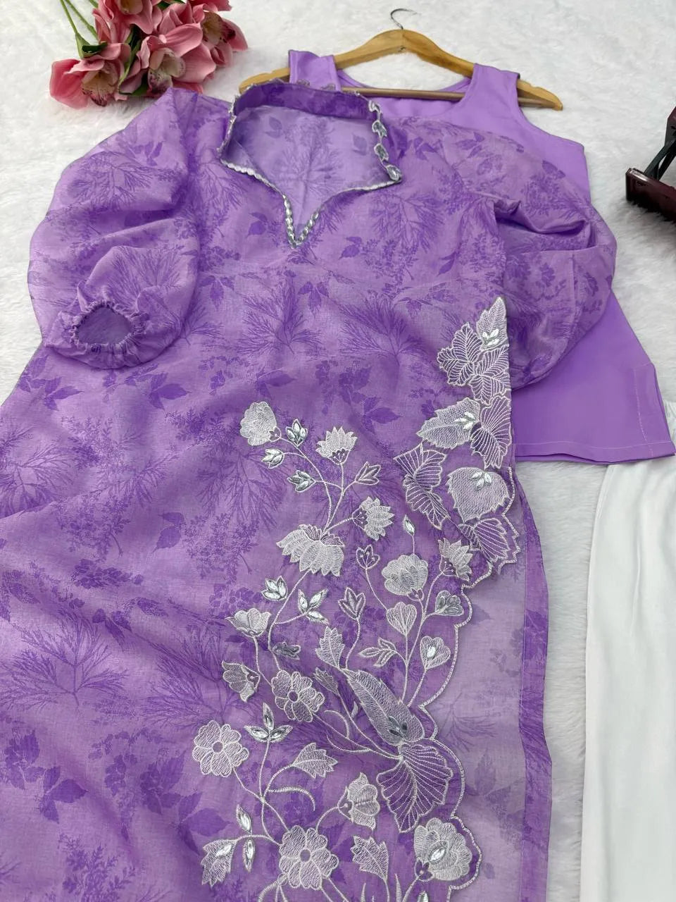 purple party wear set