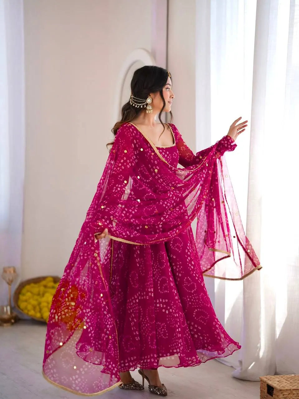rani pink anarkali set