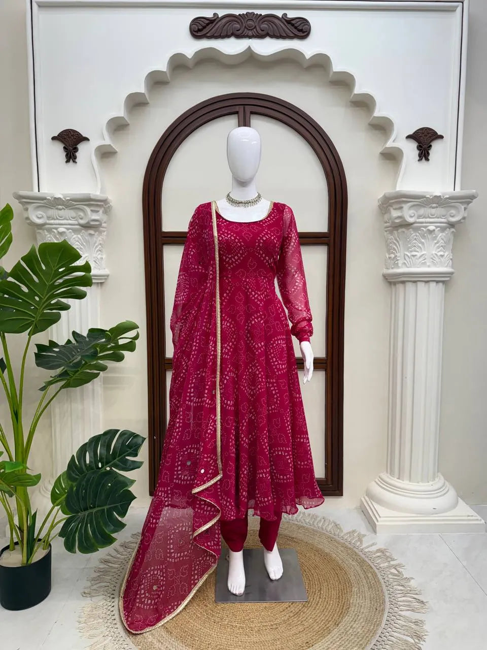 rani pink flared anarkali