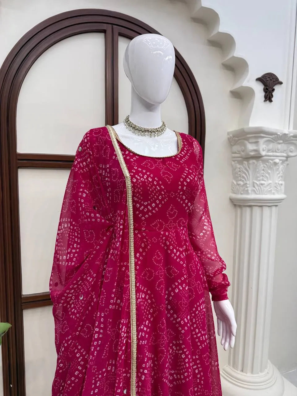 rani pink mirror dupatta