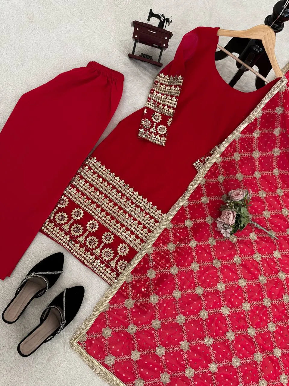 red thread work kurta