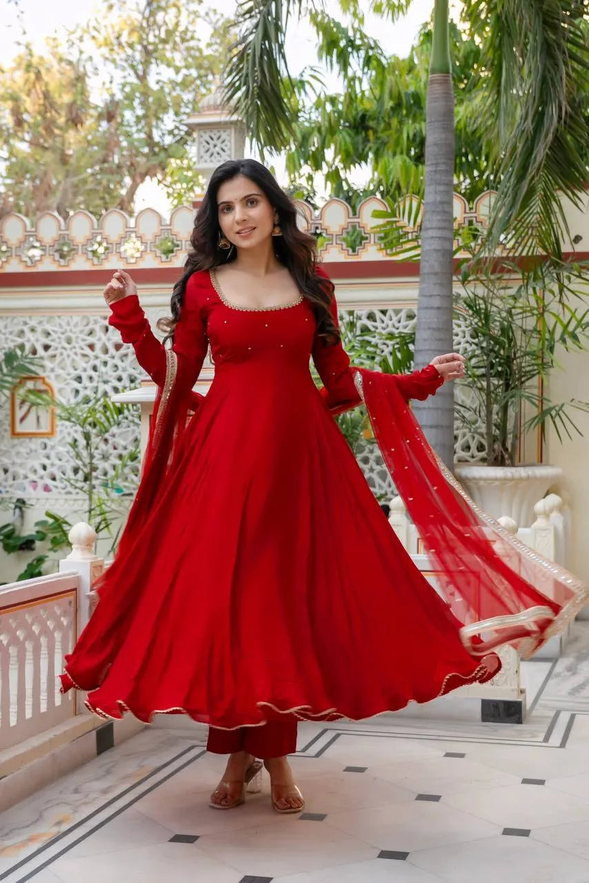 red wedding anarkali