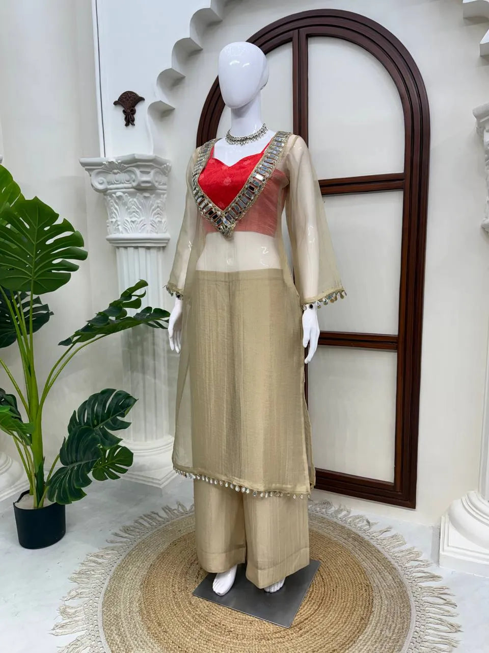 rivanya beige palazzo