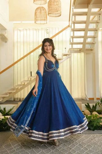 royal blue anarkali set
