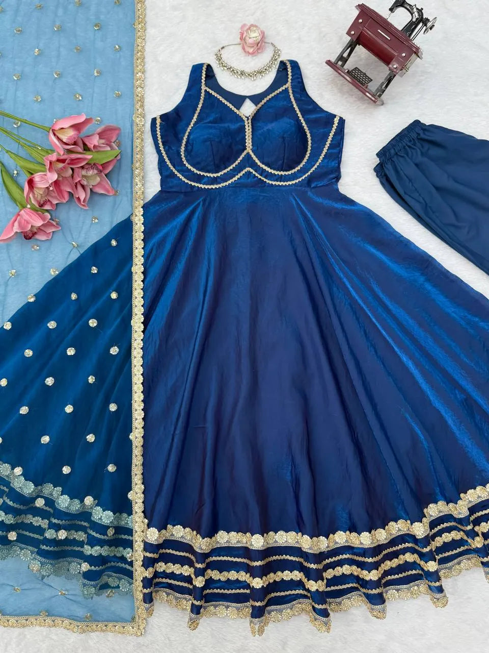 royal blue designer gown
