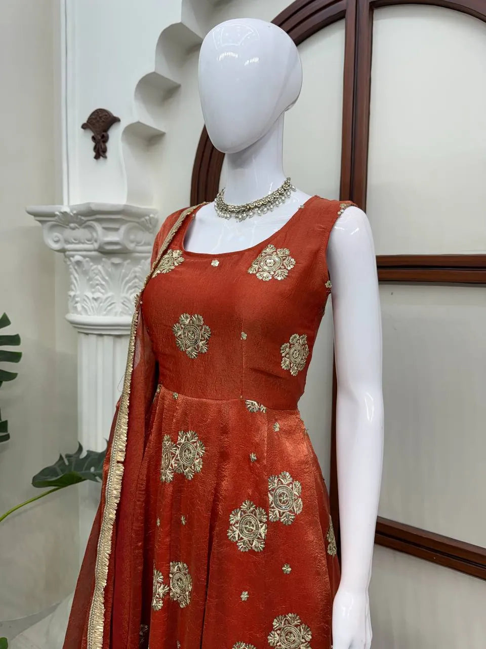 rust designer anarkali