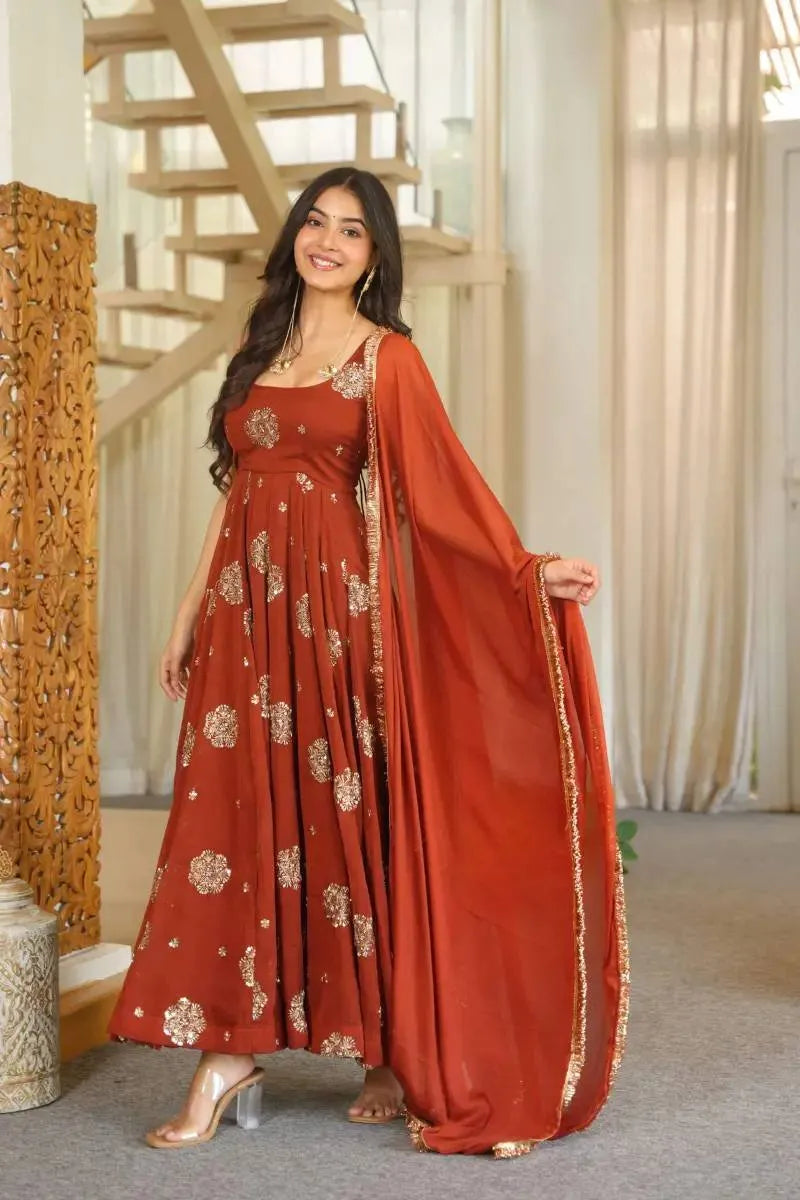 rust occasion wear set