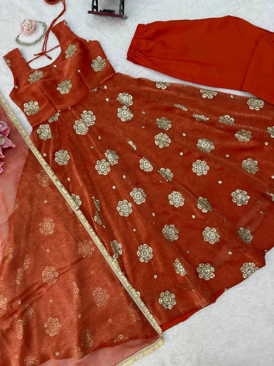 rust occasion wear set