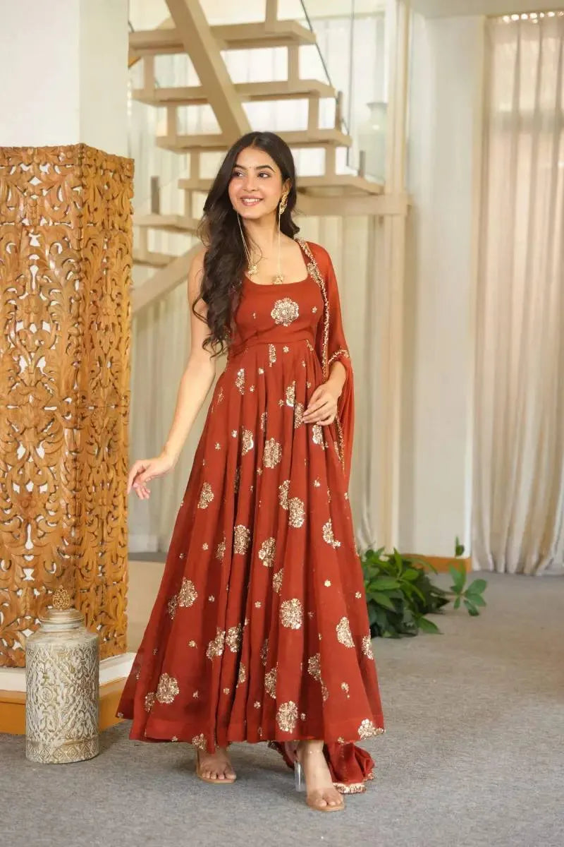 rust occasion wear set