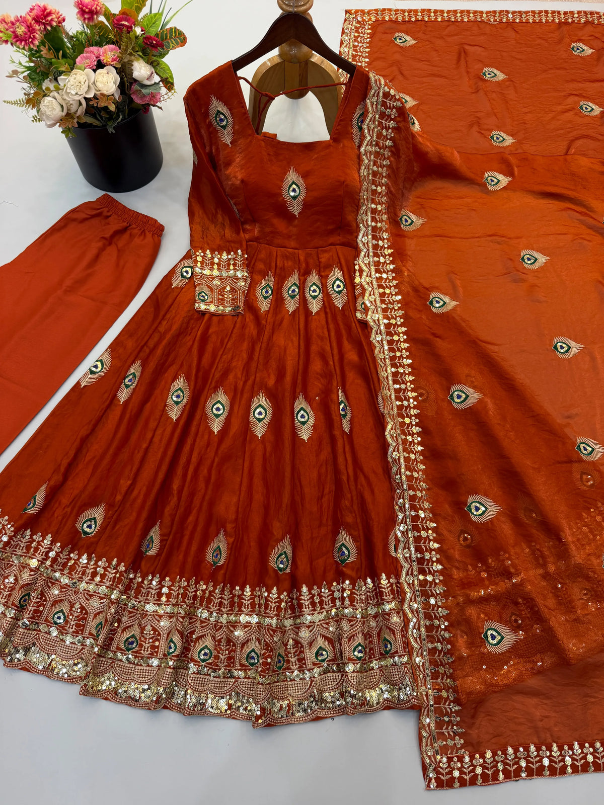 rust orange wedding suit women