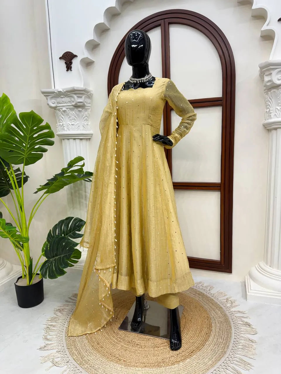 salsa silk festive anarkali set