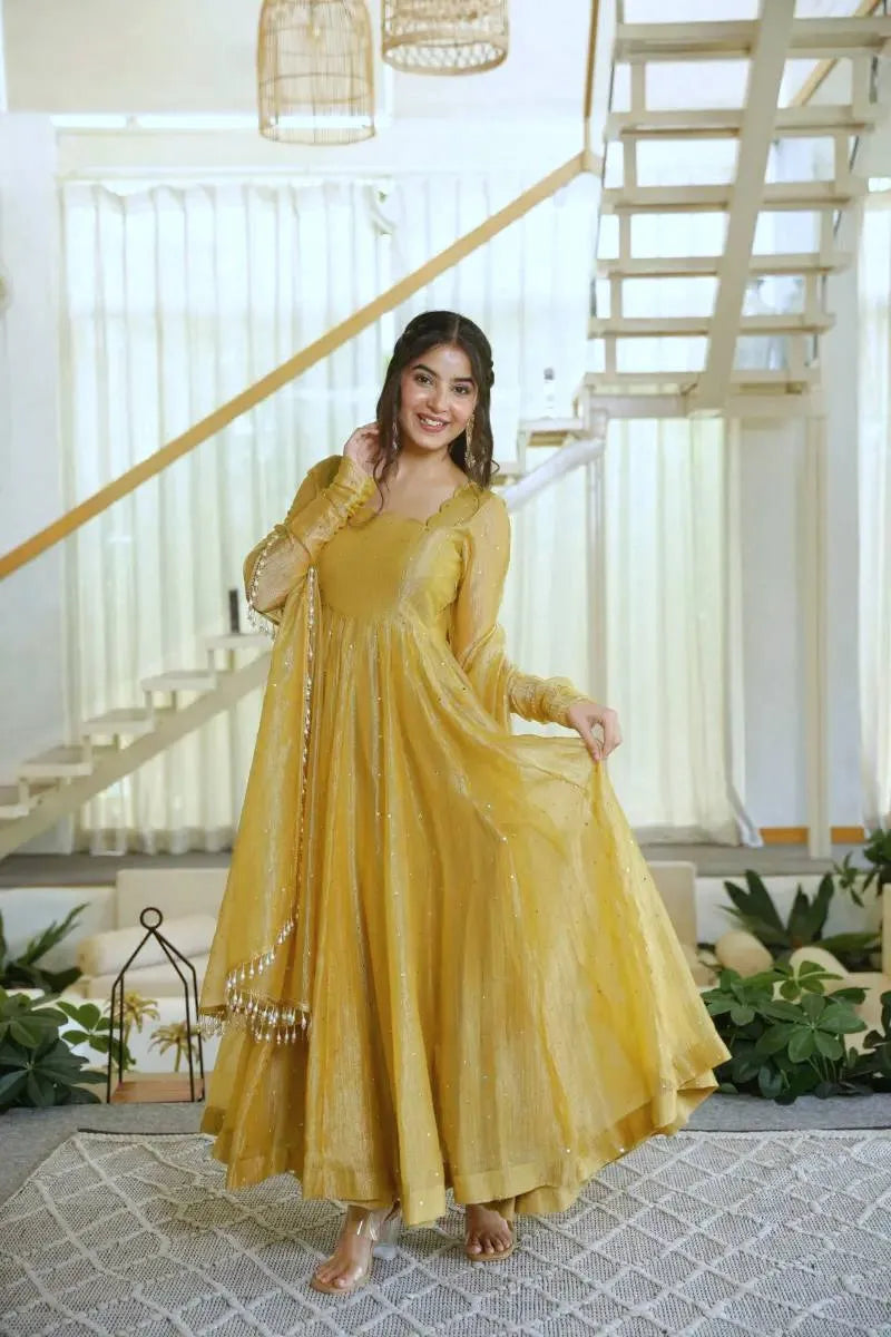 yellow party wear set
