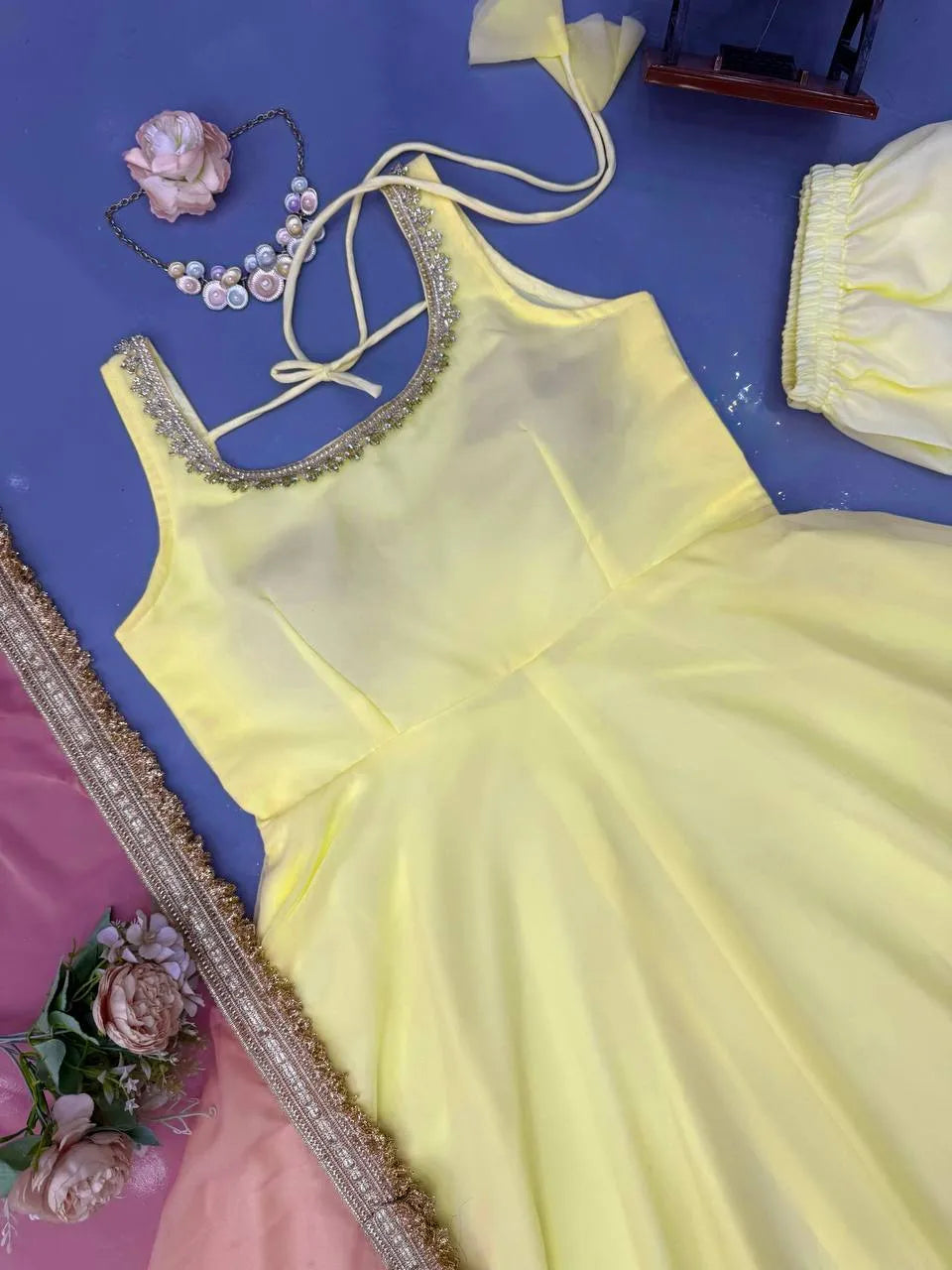 yellow wedding anarkali