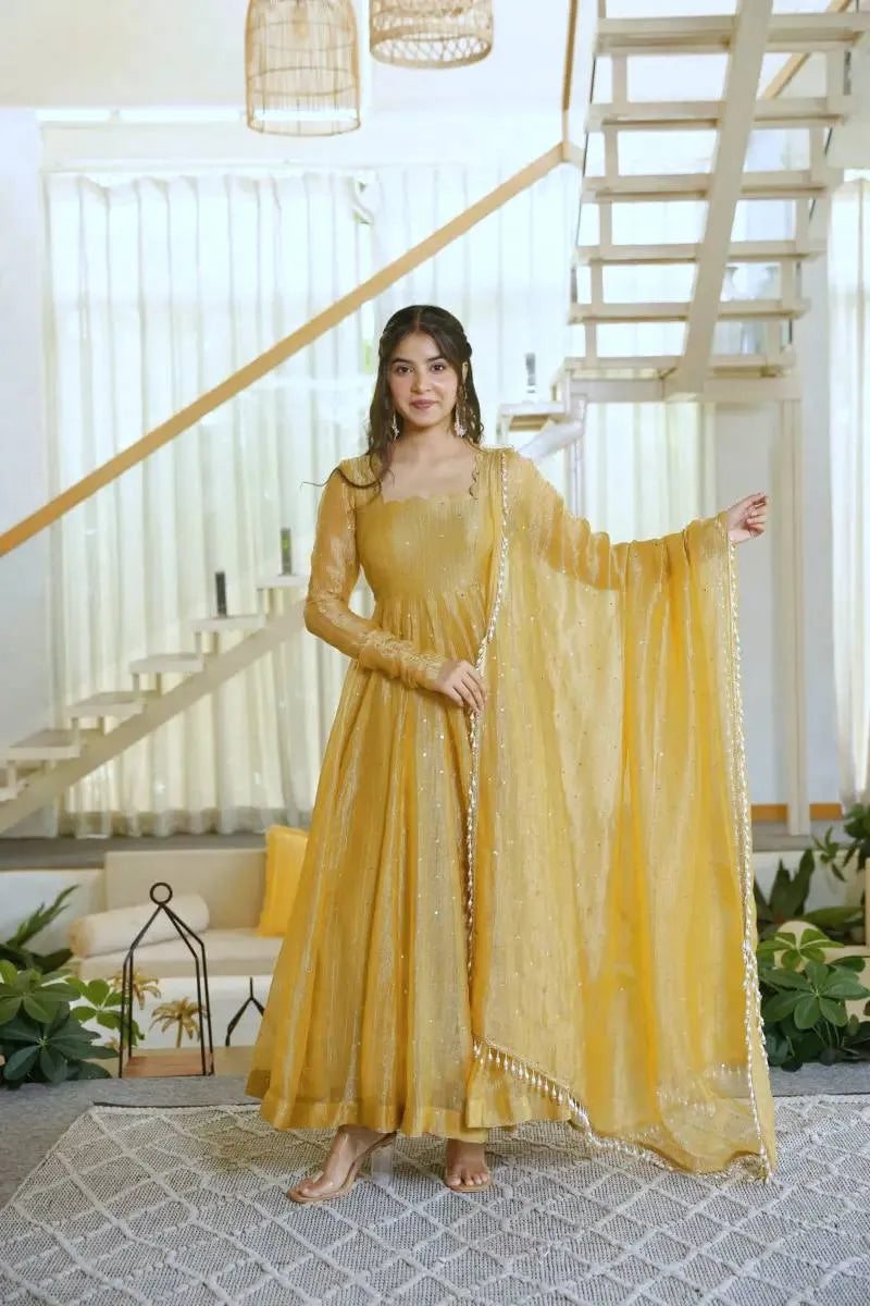 yellow with dupatta